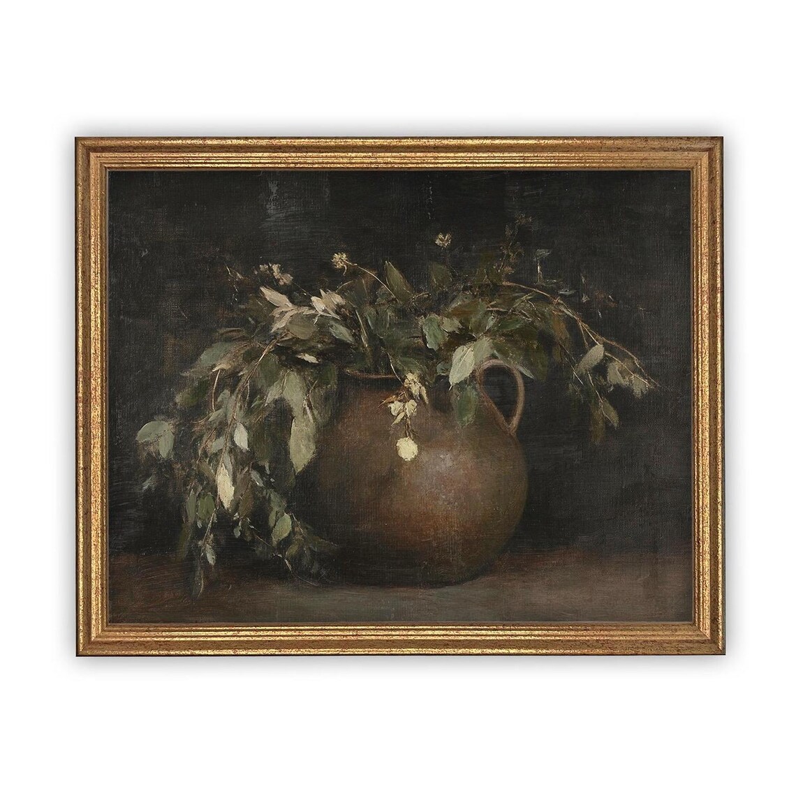 Vintage Framed Floral Canvas Print: Botanical Still Life Painting - Etsy