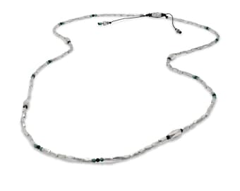 Sparkling Contours - Micro Sterling Silver and Gemstones Necklace, By Nevo