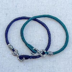 Sterling Silver Hook Infinity Braided Bracelet