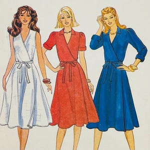 1970s Wrap Dress Pattern: Butterick 4261, Bust 36, UNCUT