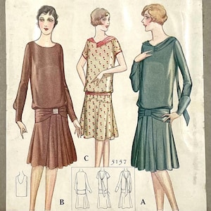 B-42, UNCUT 1920s dress, draped neckline, dropped waist, flared skirt, McCall pattern 5157, McCalls