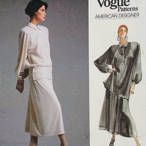 Vintage Vogue pattern, Tamotsu, American Designer, 1980s UNCUT, dress, top, skirt, Individualist Vogue 1952