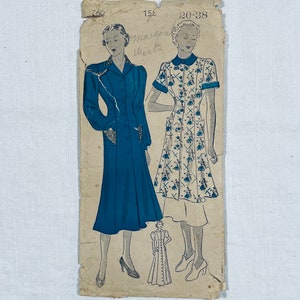 1930s dress pattern, Rambler, shirtdress, princess seam dress, 1930s evening dress, or tunic, New York Pattern 760