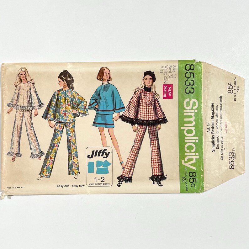 1960s Pants, Mini Skirt, Poncho, UNCUT, Mod Sportswear, Fringe ...