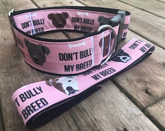 Pink Don’t Bully My Breed Dog Collar, Maritime, PEI, Pitbull, Pittie, Pibble, Staffy, Amstaff