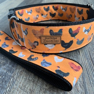 Chickens Dog Collar, Maritime, PEI, Canada, Orange