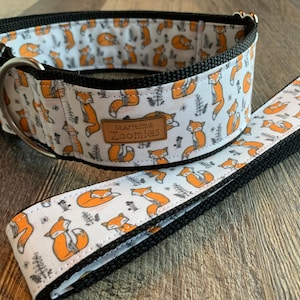 Sleeping Foxes Dog Collar, PEI, Maritime, Fox, Orange