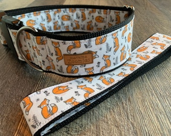 Sleeping Foxes Dog Collar, PEI, Maritime, Fox, Orange