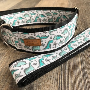 Collar para perro con diseño de dinosaurios, marítimo, Isla del Príncipe Eduardo, verde, azul, estegosaurio, tiranosaurio rex