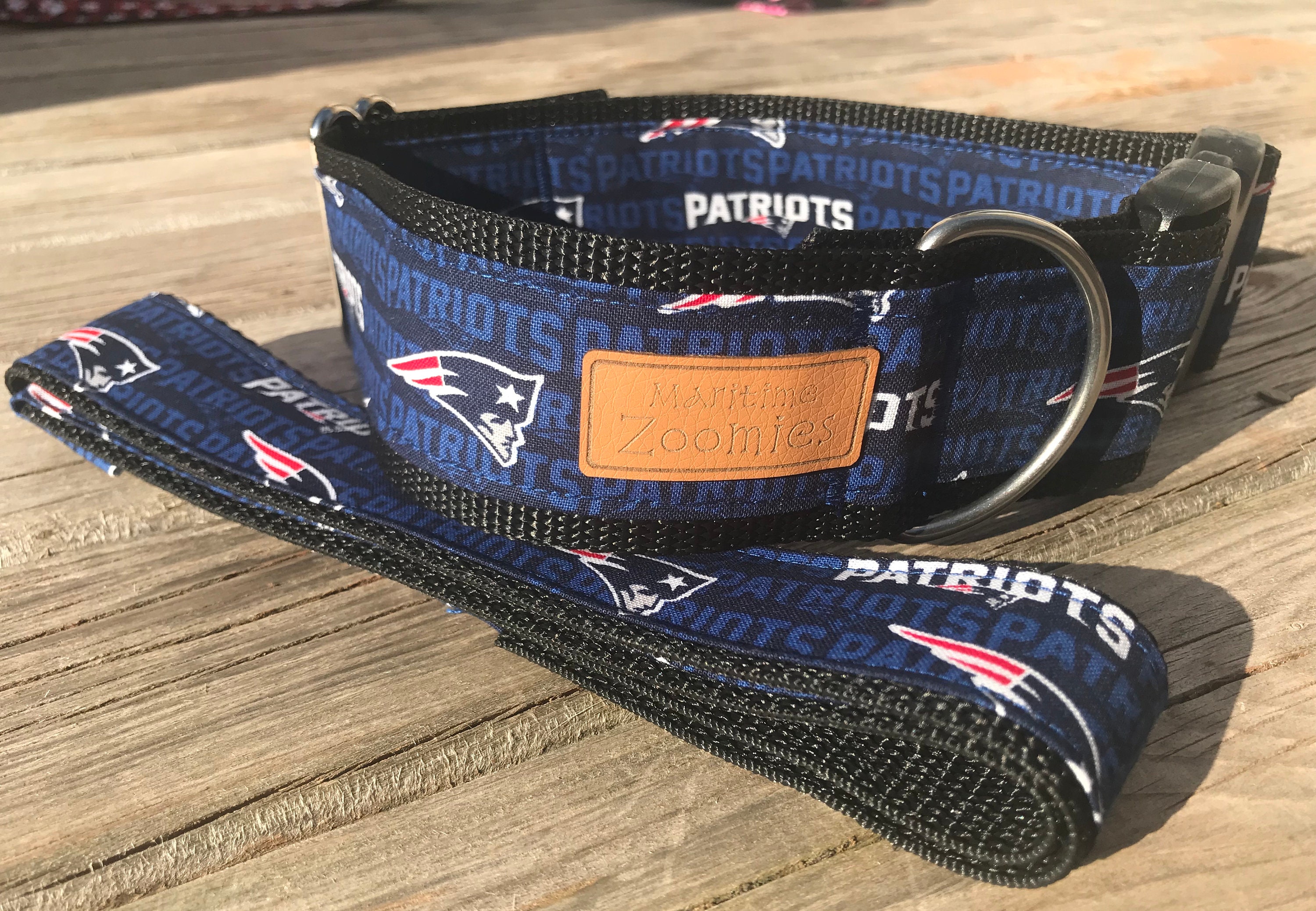 patriots dog collar