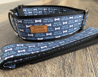 Bad To The Bone Dog Collar, Marittimo, PEI, Canada, Blu, Divertente