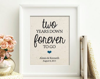 2 Year Anniversary Gift | Cotton Anniversary | 2nd Anniversary Gift for Husband | Years Together Cotton Print | Anniversary Gift for Her