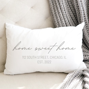 Address Housewarming Gift New Farmhouse Pillow Couple First Home Gift Rustic Housewarming Custom Address Decor New Home Pillow