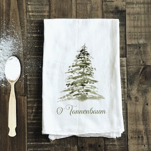 Christmas Tea Towel, Christmas Tree Decor, Kitchen Decor, Farmhouse Decor Christmas Tea Towels, Gift for Mom Christmas Teacher Gift