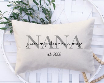 Grandparent Gift, Grandma Gift, Grandpa Gift, Birth Announcement, Personalized Pillow, Mother's Day Gift, Gift for Nana, Gift for Mimi