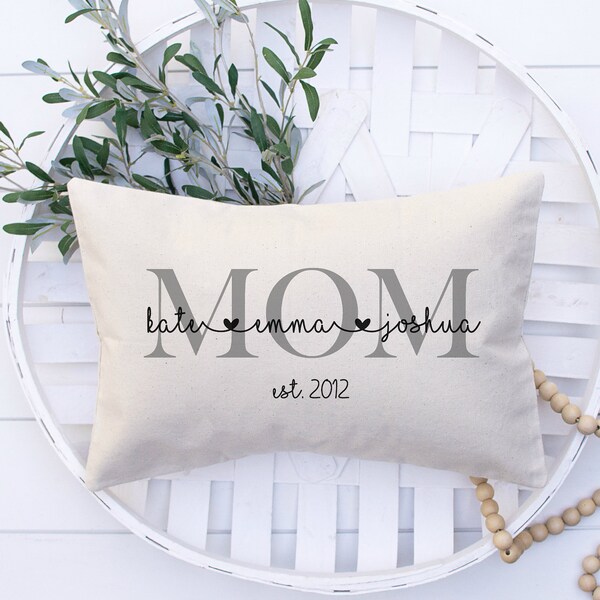 Unique Mothers Day Gifts for Mom, Mom Pillow, Gift for Mom, Grandparent Gift, New Parents Pillow, Personalized Gift for Mom from Kids