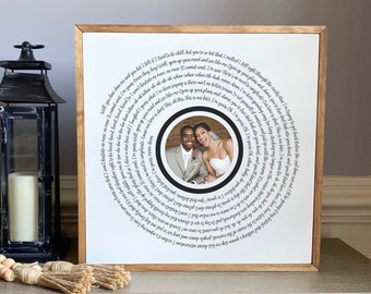 Anniversary Gift for Him Wedding Song Lyric Art Custom Song Lyrics Wall Art Personalized Gifts for Couple Anniversary Gift for Wife