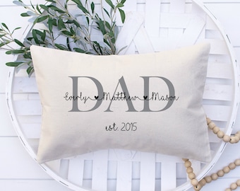 Unique Fathers Day Gifts for Dad, Dad Pillow, Gift for Dad, Grandparent Gift, New Parents Pillow, Personalized Gift for Dad from Kids