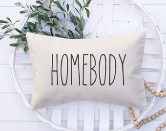 Homebody Farmhouse Pillow | Home Body Pillow Home Decor | Cotton Canvas Pillow | Decorative Pillows | Farmhouse Pillow | Farmhouse Decor