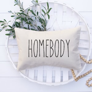 Homebody Farmhouse Pillow | Home Body Pillow Home Decor | Cotton Canvas Pillow | Decorative Pillows | Farmhouse Pillow | Farmhouse Decor