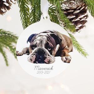 Pet Memorial Ornament with Photo - Dog Loss Gift - Pet Remembrance - Dog Memorial Ornament - Pet Memorial Keepsake - Christmas Ornaments