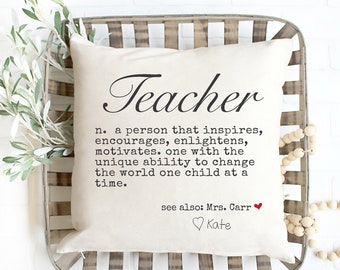 Personalized Teacher Gift with Handwriting Signature, End of Year Teachers Gift, Teacher Pillow, Teacher Appreciation Teacher Gift Idea