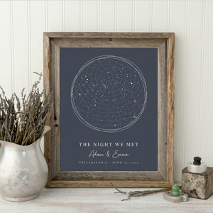 Custom Star Map Print, Night We Met Anniversary Gift, Night Sky Print, Star Map Poster, Wedding Gift, Constellation Print, Personalised Gift
