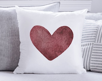 Watercolor Hearts Pillow, Valentines Decor, Valentine's Day Pillow, Hearts Pillow, Holiday Decor, Hearts Valentine's Day Decor, Love Hearts