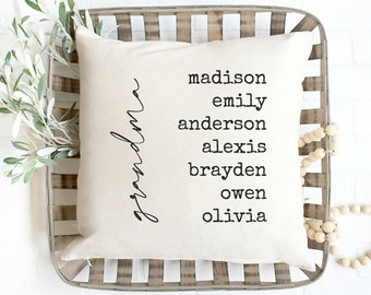 Mothers Day Gift for Grandma, Grandchildren Pillow, Custom Pillow, Family Gift for Grandparent, Grandparent Gift Nana Gift Mother Day