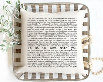 Unique Custom Song Lyric Pillow Anniversary Gifts for Men, Lyrics Pillow 2nd Year Anniversary Gift for Wife Cotton Anniversary Custom Pillow