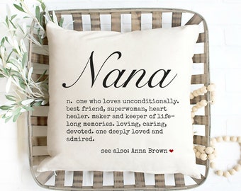 Nana Definition, Nana Noun, Mimi definition, Mother's Day Gift, Gift for Nana, Gift for Mimi Throw Pillow, Babcia, Mothers Day