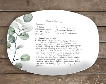 Mothers Day Gift for Mom, Mother Gift Handwritten Recipe Platter - Your favorite recipe in handwriting on a keepsake serving platter