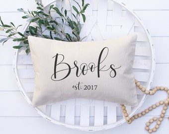 Family Name Pillow Gift for Bride Wedding Gift Anniversary Gift for Wife Personalized Anniversary Gift for Couple Cotton pillow