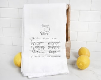Custom Family Recipe Kitchen Tea Towel Family Recipe | Handwriting Recipe Towels | Personalized Recipe Towels | Family Heirloom Gift for Mom