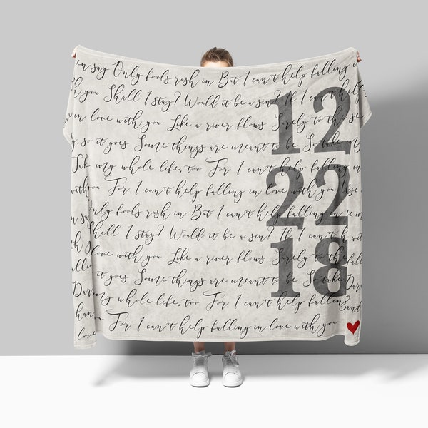 Song Lyric Blanket Wedding Gift Anniversary Gift Personalized Throw Blanket for Couple Anniversary Gift for Wife Second Anniversary Gift