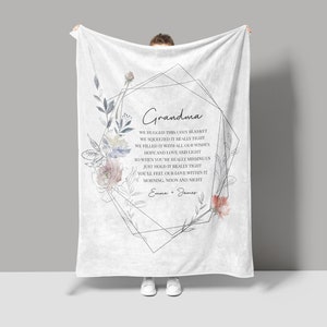 Personalized Grandparent Blanket - Personalized Grandma Blanket - Grandparent Gift - Grandkid Blanket - Gifts for Grandma - Grandma Gift image 1