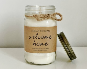 Housewarming Gift, Home Sweet Home Soy Candle, New Home Gift, Realtor Closing Gift, First Home Gift, Anniversary, Housewarming Candle