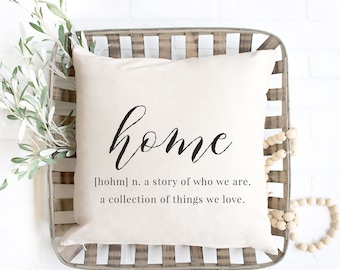 Rustic Home Throw Pillow, Home Decor, Farmhouse Decor, Definition of Home, Farmhouse Pillow, Living Room Decor, Farmhouse Pillows