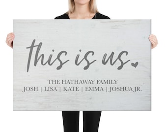 This is us Family Name Canvas - This is Us - Valentine's Day Gift - Family Gift - Anniversary Gift - This is us Family Name Wall Hanging