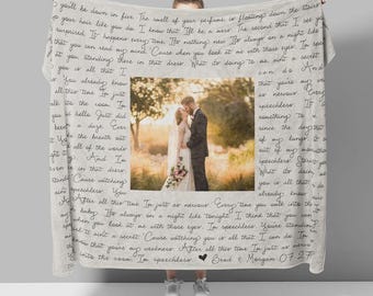 Song Lyric Blanket Personalized Photo Blanket 2nd Anniversary Gift for Parents Anniversary Gift for Couple Second Anniversary Gift Sherpa