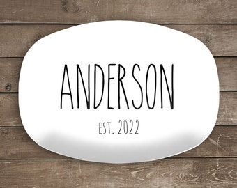 Personalized Family Last Name Serving Dish Plate Platter | Custom Wedding Gift | Bridal Shower, House Warming or Anniversary Gift Ideas