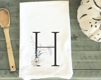 Personalized Tea Towel | Family Name Flour Sack Towel | Housewarming Gift | Wedding Gift | Hostess Gift | Monogrammed Flour Sack Towel