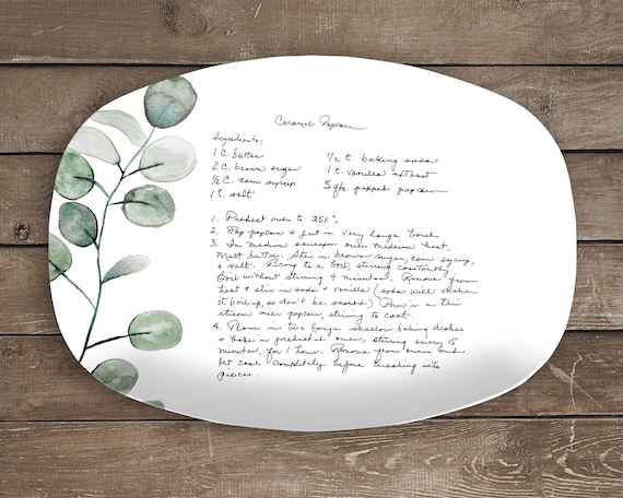 Custom Handwritten Recipe Serving Platter