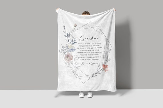 Personalized Grandparent Blanket - Personalized Grandma Blanket - Grandparent Gift - Grandkid Blanket - Gifts for Grandma - Grandma Gift