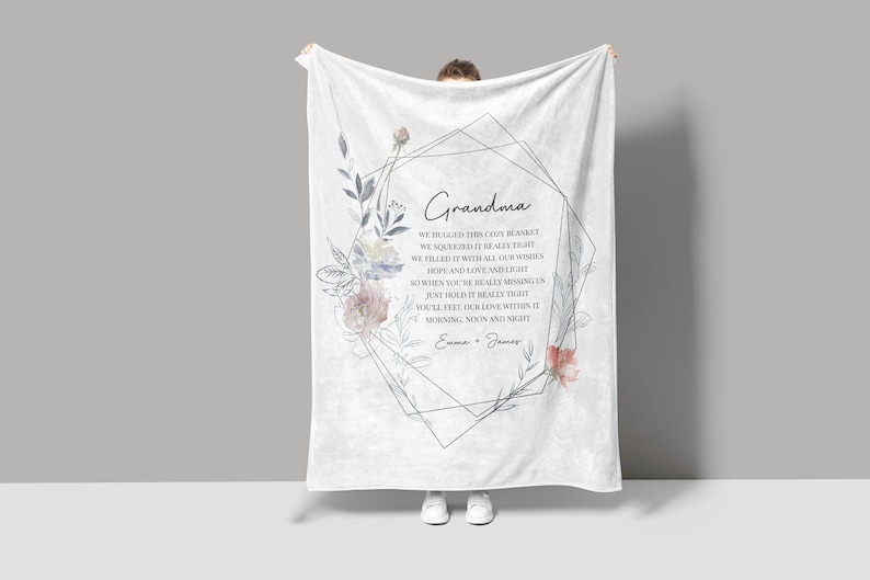 Personalized Grandparent Blanket - Personalized Grandma Blanket - Grandparent Gift - Grandkid Blanket - Gifts for Grandma - Grandma Gift image 1