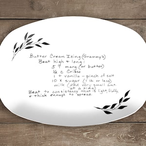 Handwritten Recipe Gift, Recipe Card to Platter, Family Recipe Keepsake, Recipe Platter, Custom Mother&#39;s Day Gift, Memorial Gift Idea