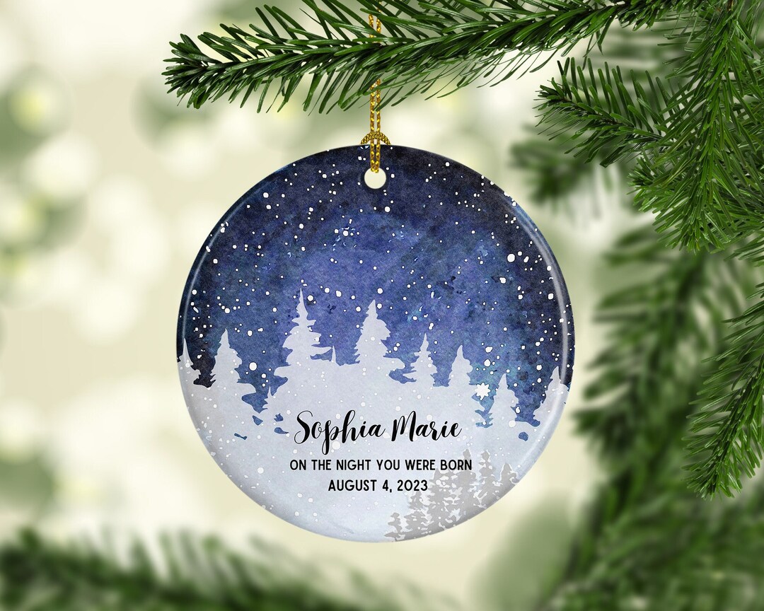 Custom Star Map Ornament, Night You Were Born Gift, Night Sky Print ...