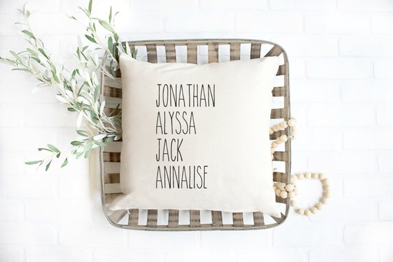 Family Names Pillow Grandkid Names Kids Names Pillow Pillow Grandchildren Names Pillow Grandma Gift Mothers Day Pillow Family Gifts