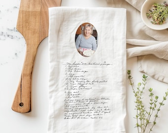 Mother’s Day Gift Custom Tea Towels Family Recipe Kitchen Towels Handwriting Recipe Towels Personalized Recipe Towels Family Heirloom Gift