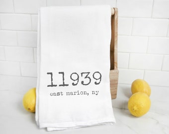 Zip Code Tea Towel, Zip Code Towels, Farmhouse Tea Towels, Farmhouse Towel, City State Tea Towel, Zip Code Towel, Farmhouse Towels Gift Idea
